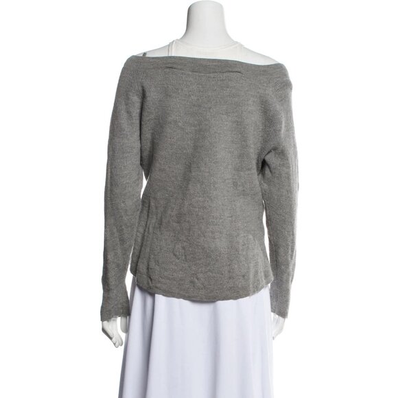 T By Alexander Wang Wool V-Neck Sweater With Inner White Faux Ribbed Tank - Picture 3 of 6